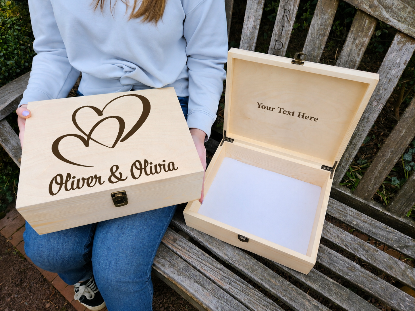 Personalized Wedding Memory Box, Engraved Keepsake Box for Couple