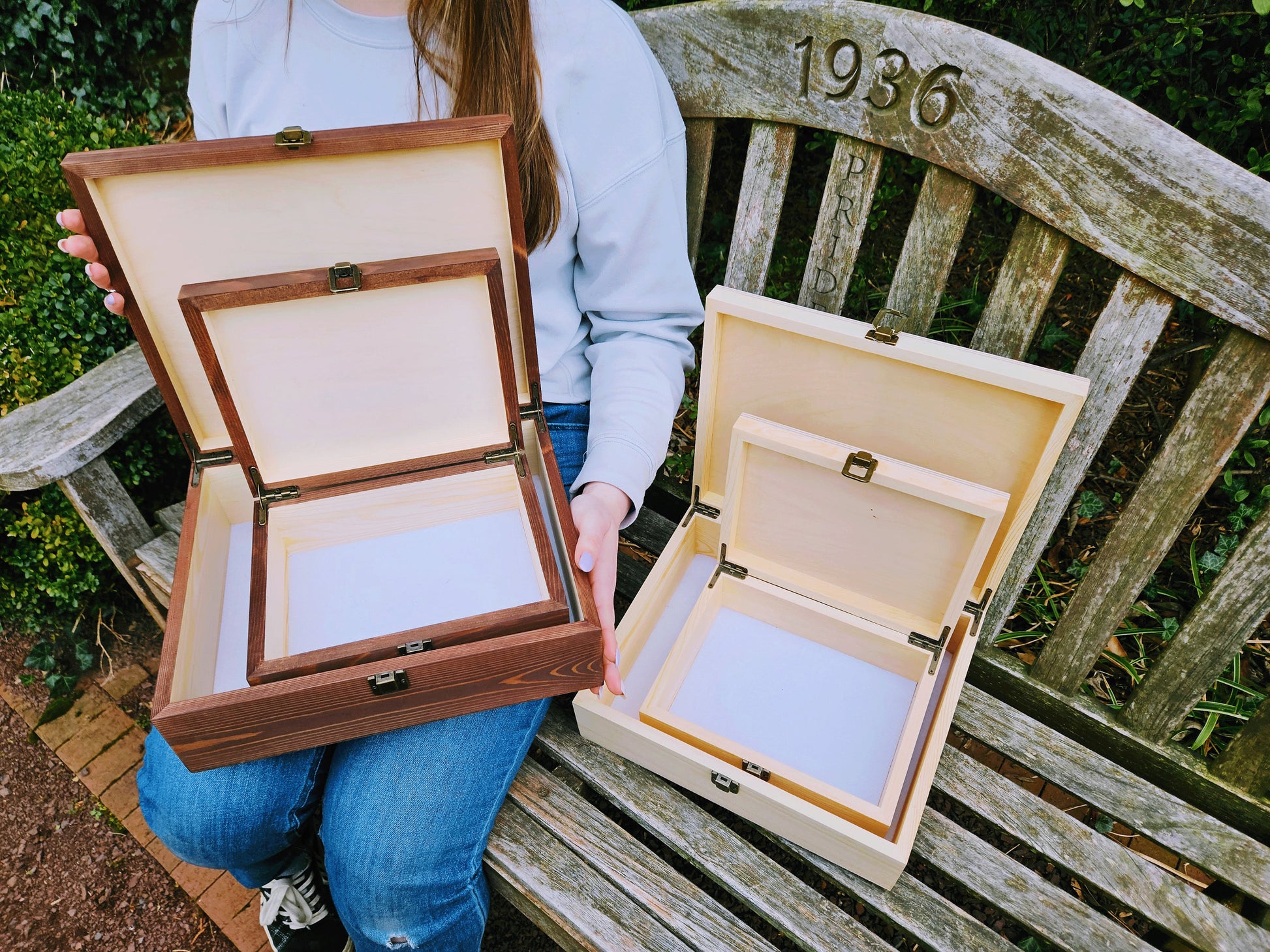 Personalized American Flag Keepsake Box: Engraved Wood Memory Box
