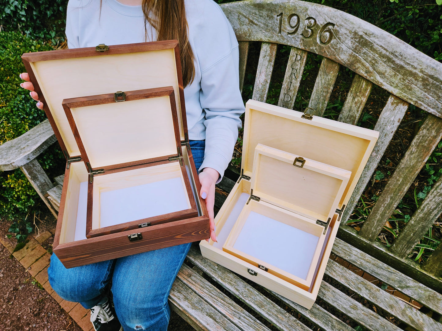 Engraved Wooden Keepsake Box, Dandelion & Butterflies Memory Box