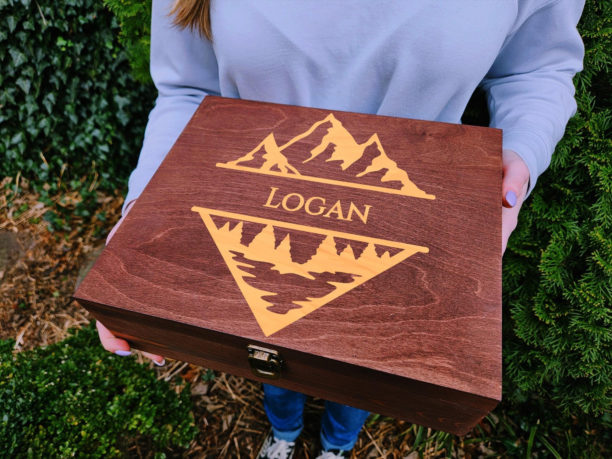 Personalized Mountain Keepsake Box
