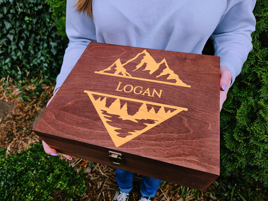 Personalized Mountain Keepsake Box