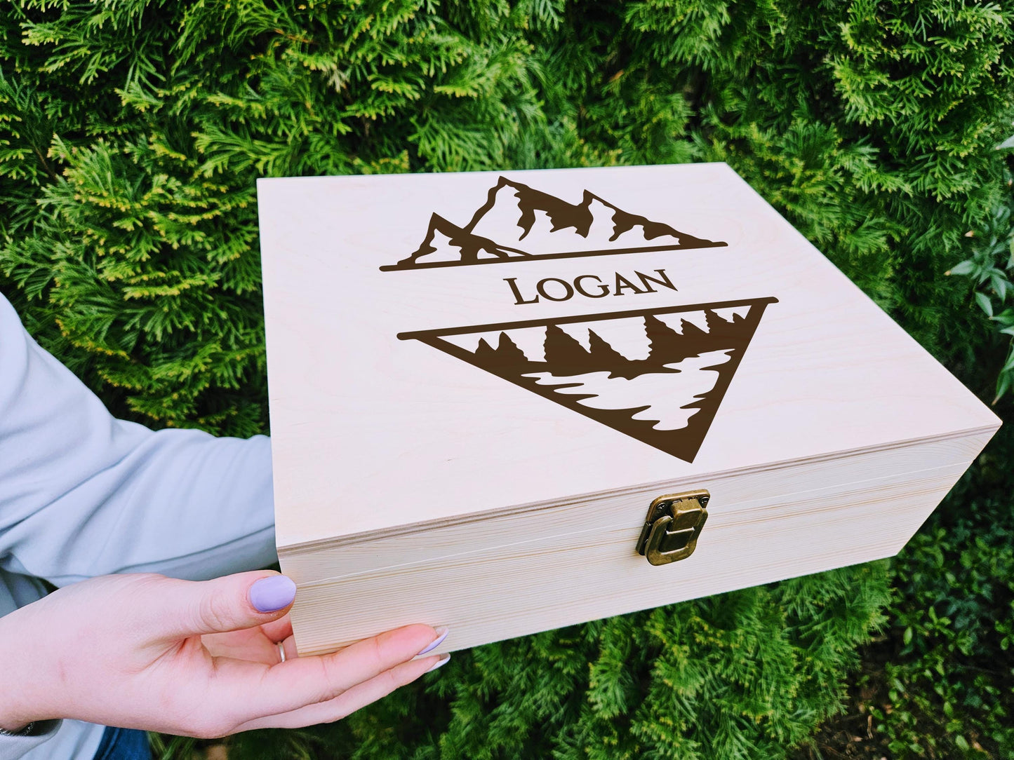 Personalized Mountain Keepsake Box