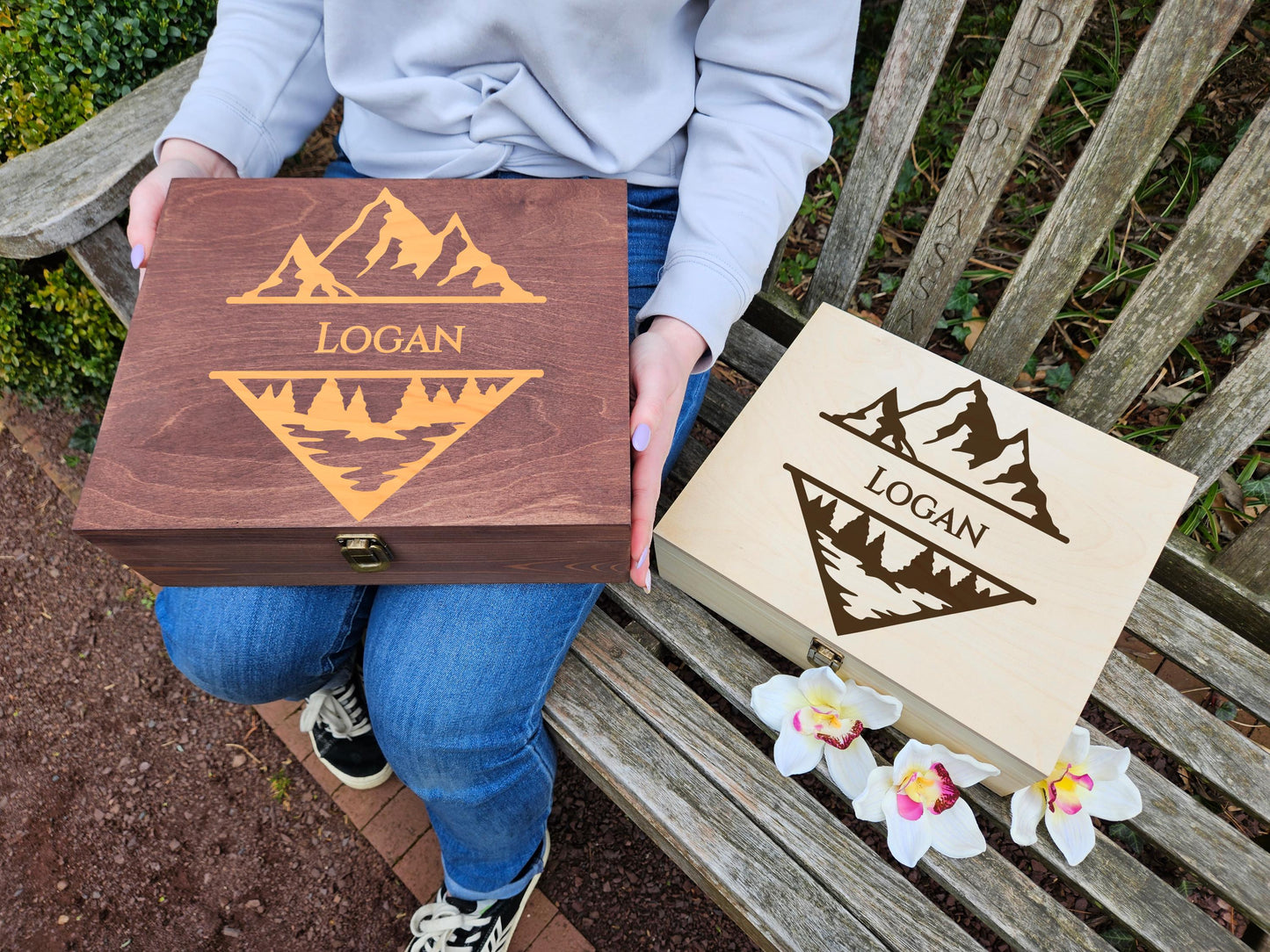 Personalized Mountain Keepsake Box