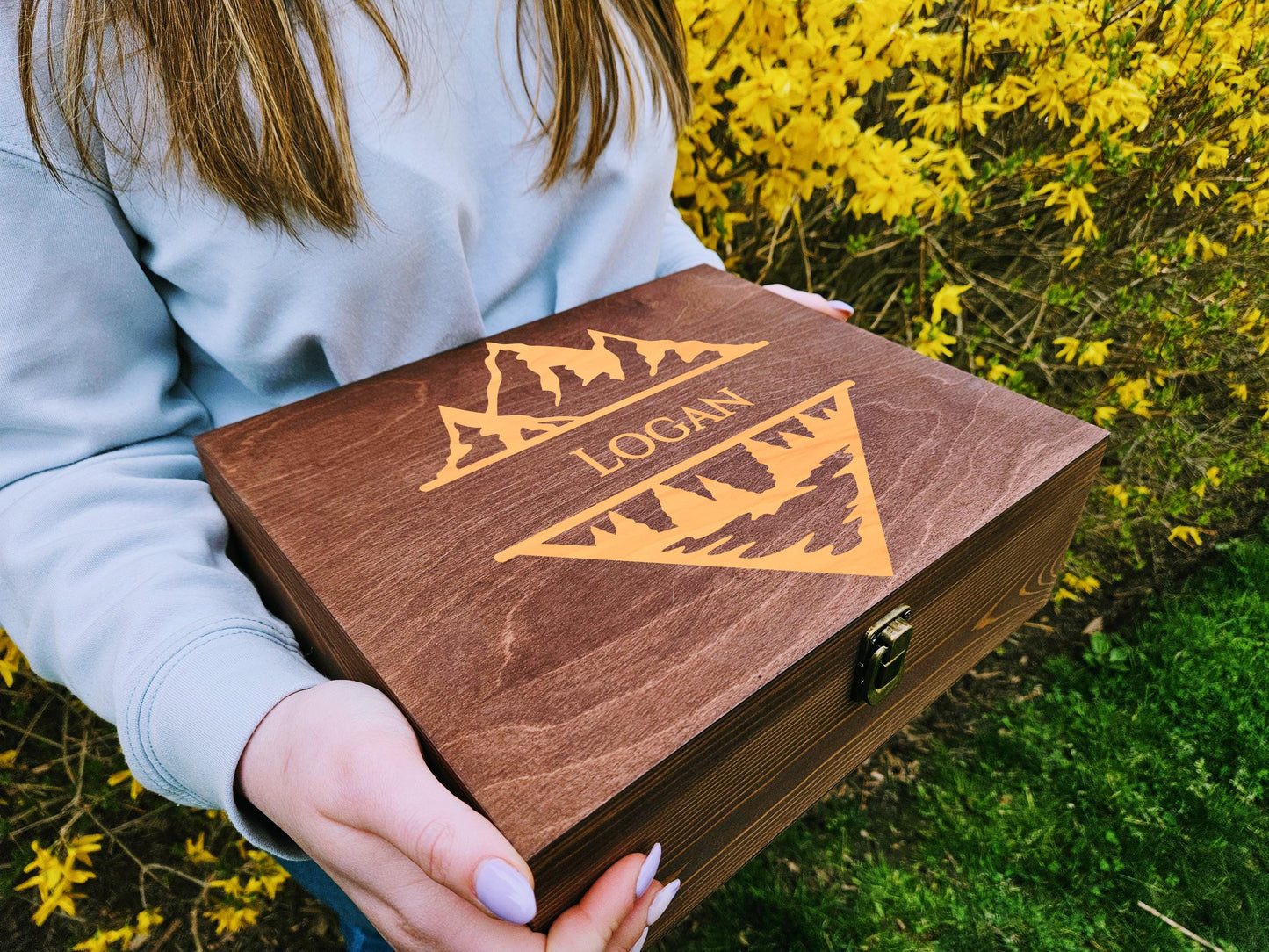 Personalized Mountain Keepsake Box