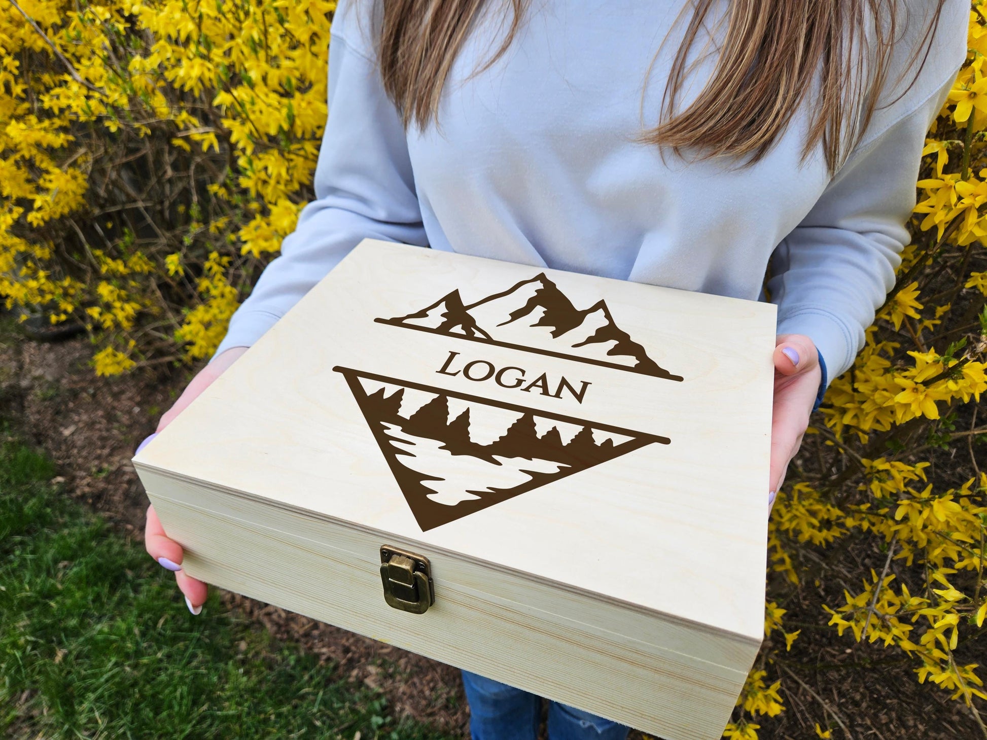 Personalized Mountain Keepsake Box