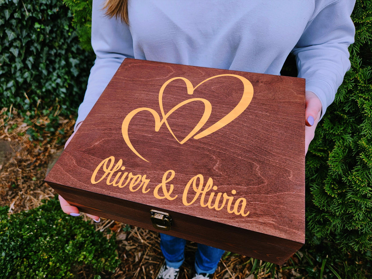 Personalized Wedding Memory Box, Engraved Keepsake Box for Couple, Anniversary Gift Box, Engagement Gift for Bride and Groom, Wedding Box