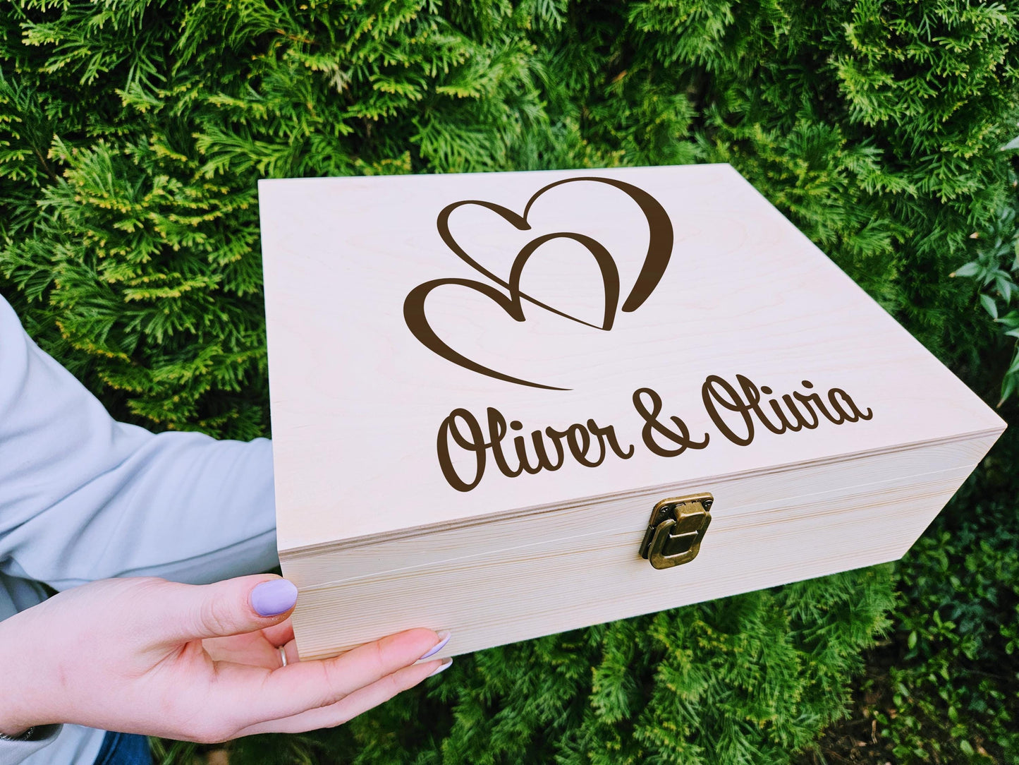 Personalized Wedding Memory Box, Engraved Keepsake Box for Couple, Anniversary Gift Box, Engagement Gift for Bride and Groom, Wedding Box