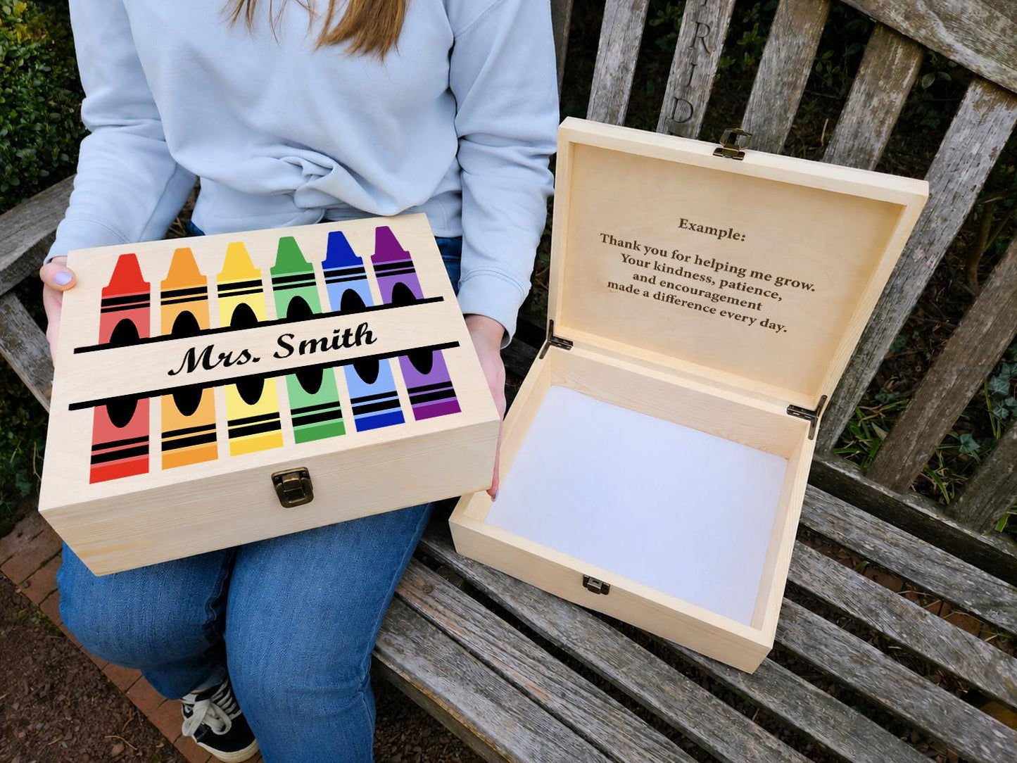 Personalized Teacher Gift Box, Custom Teacher Keepsake Box, Teacher Appreciation Gift, End of Year Teacher Gift, Memory Box, Custom Name Box