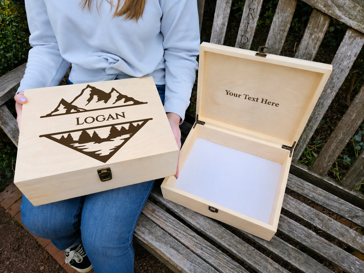 Personalized Mountain Keepsake Box
