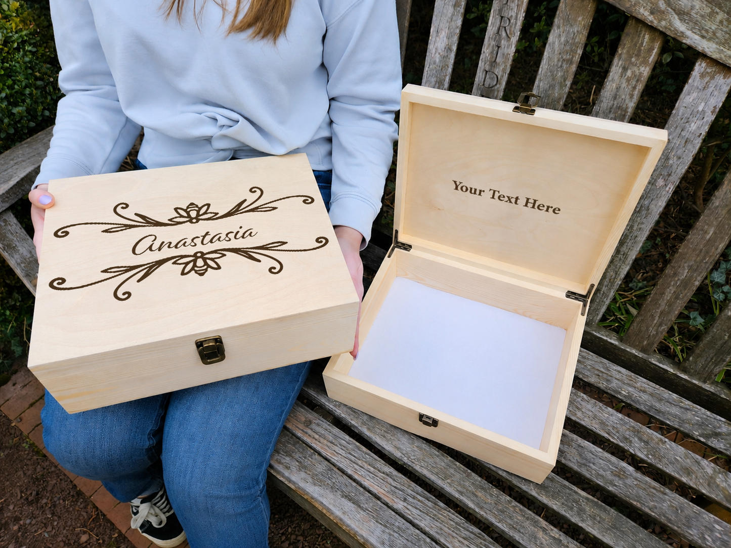 Personalized Floral Keepsake Box, Jewelry & Memory Storage